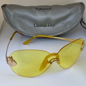 Christian Dior Yellow Pilot 46z Sunglasses